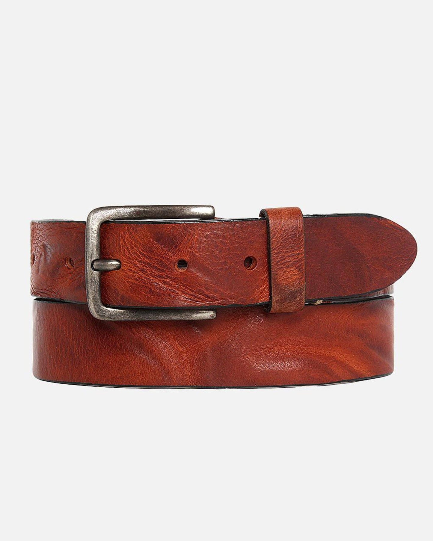 Dani | Silver Buckle Classic Casual Rugged Leather Belt