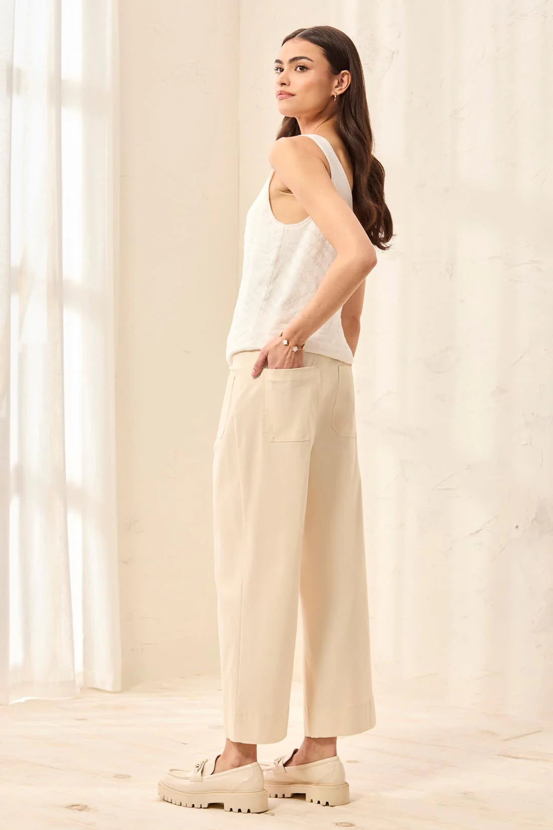 Tribal Fly Front Capri Pant