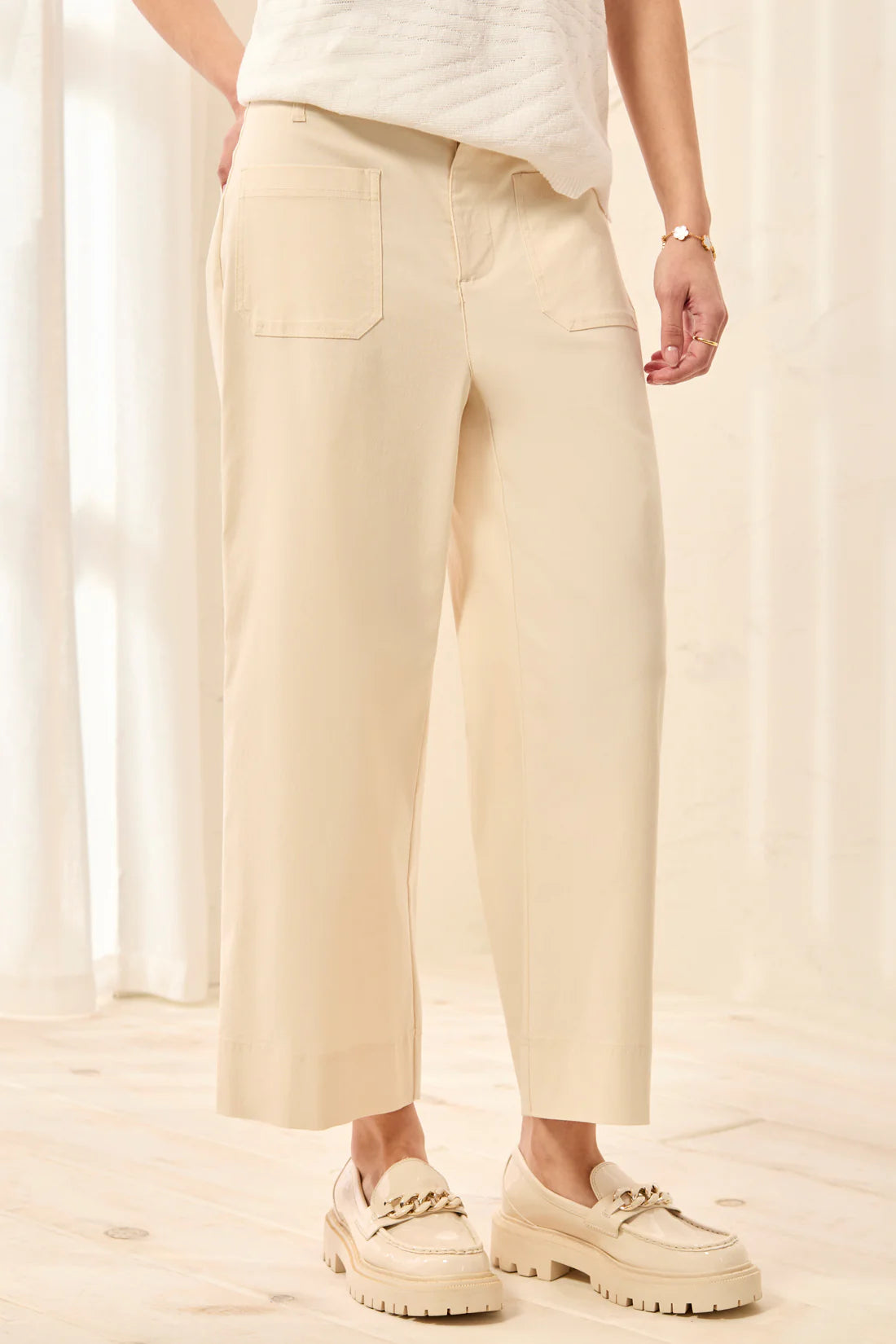 Tribal Fly Front Capri Pant
