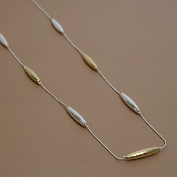 Joy Susan Metal Oblong Bead Necklace