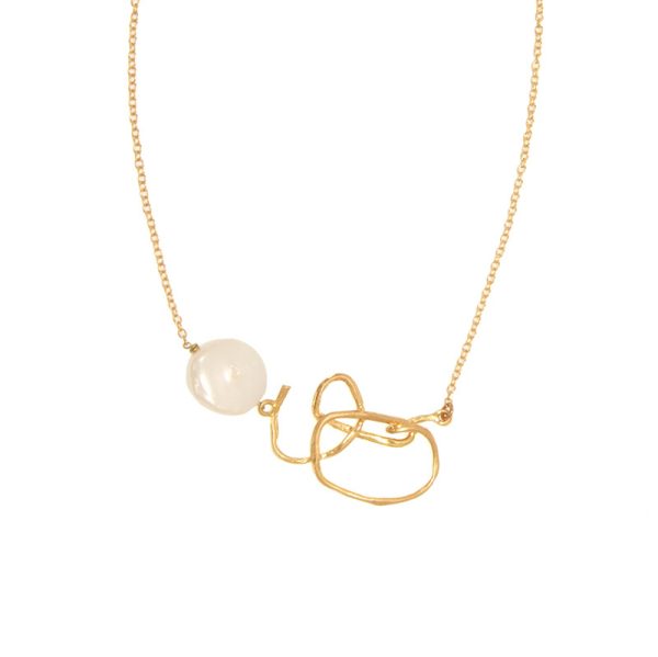 Joy Susan 3 Hammered Pendant Pearl Necklace