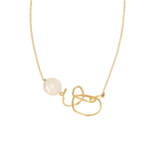 Joy Susan 3 Hammered Pendant Pearl Necklace