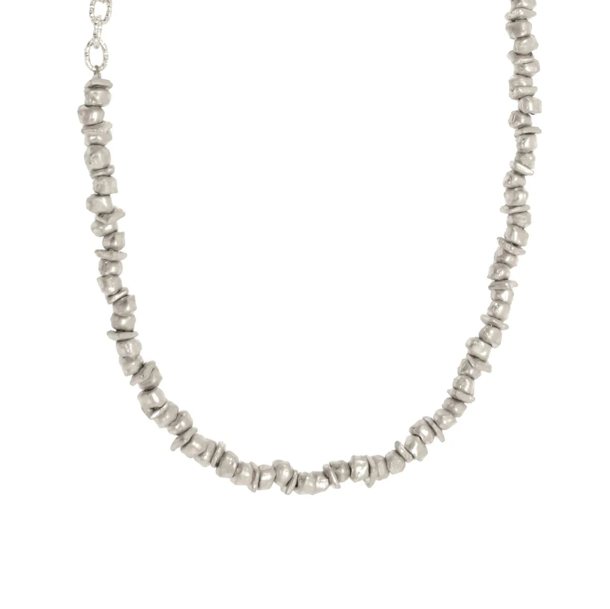 Joy Susan Silver Chiseled Bead Necklace