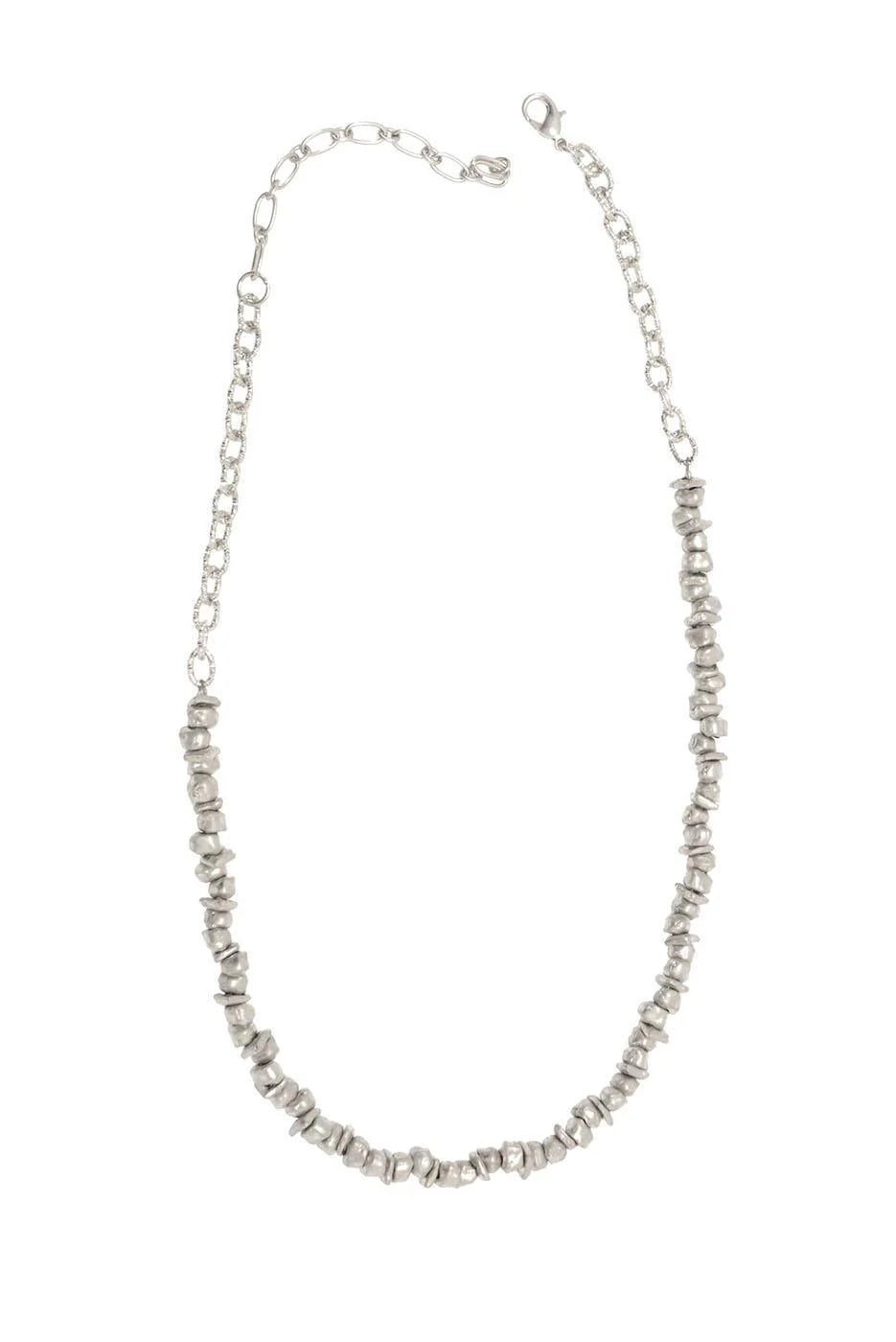 Joy Susan Silver Chiseled Bead Necklace