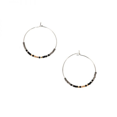 Seed Bead Hoop Earrings