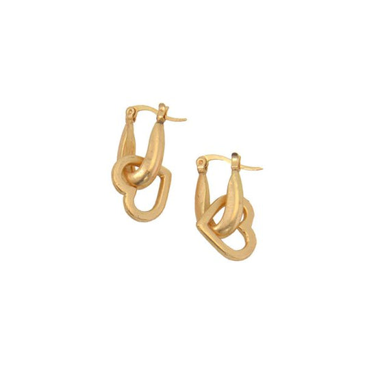 Joy Susan Heart Dangle Hoops, 2 colors