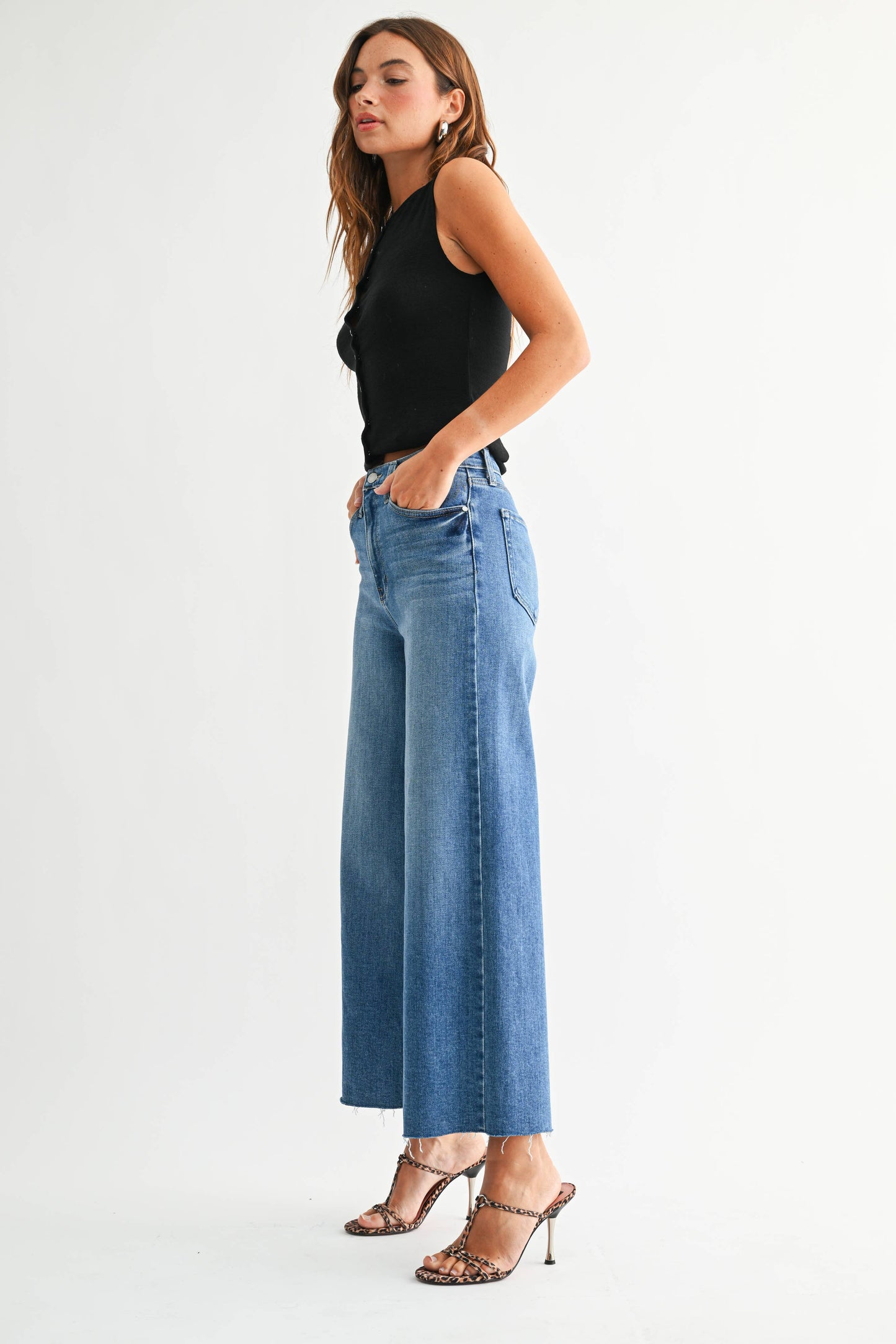 Just Black Scissor Cut Wide Leg