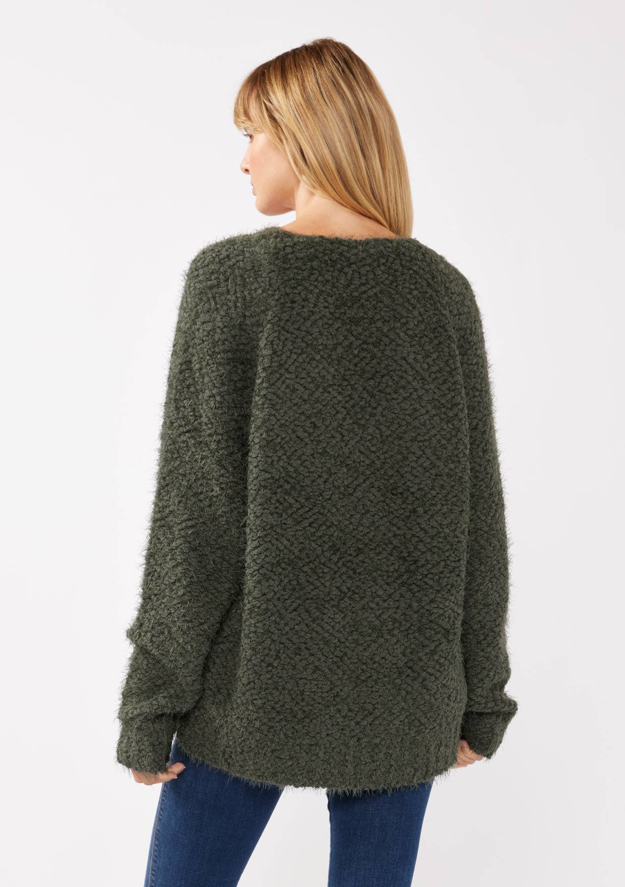 Lovestitch Hi-Low Fuzzy Pullover Sweater, 2 colors