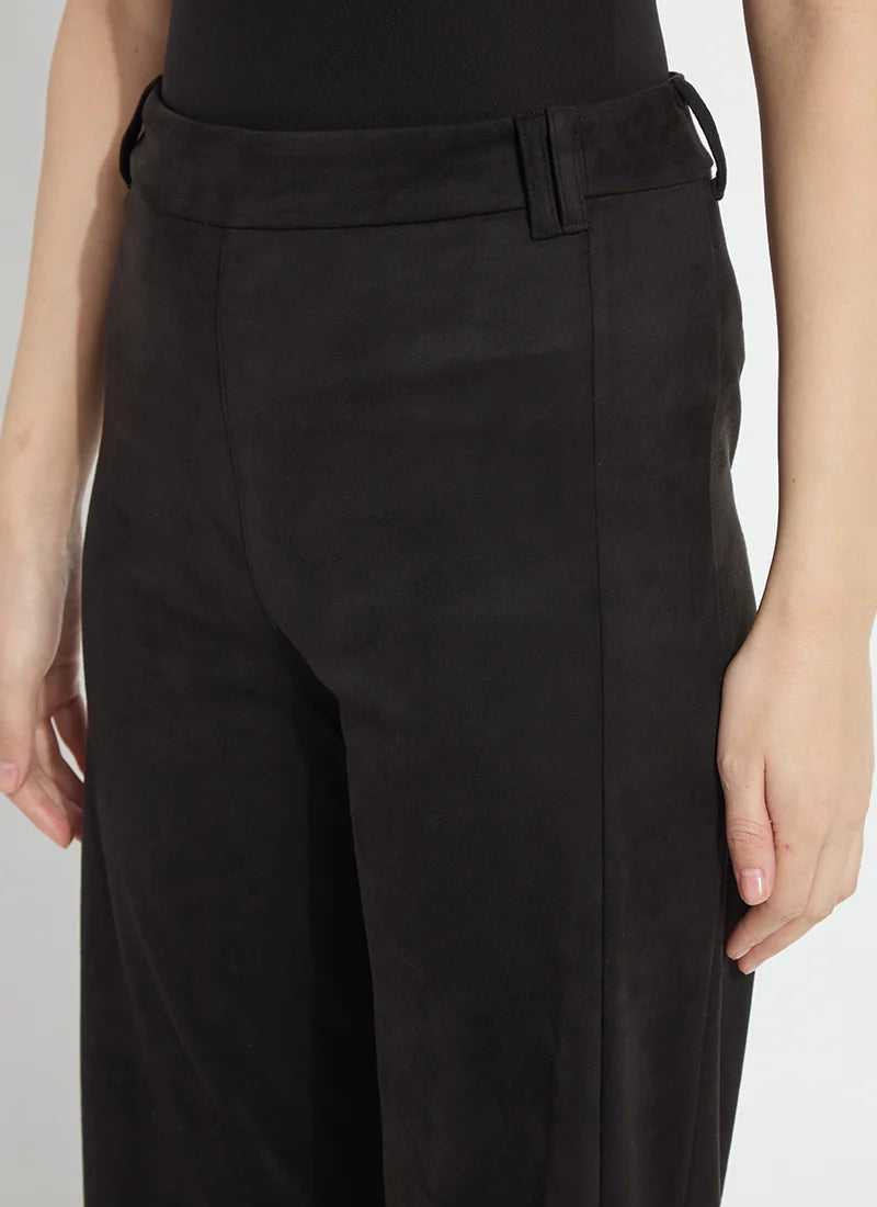 Lysse Vegan Suede Wide Leg Black Trouser
