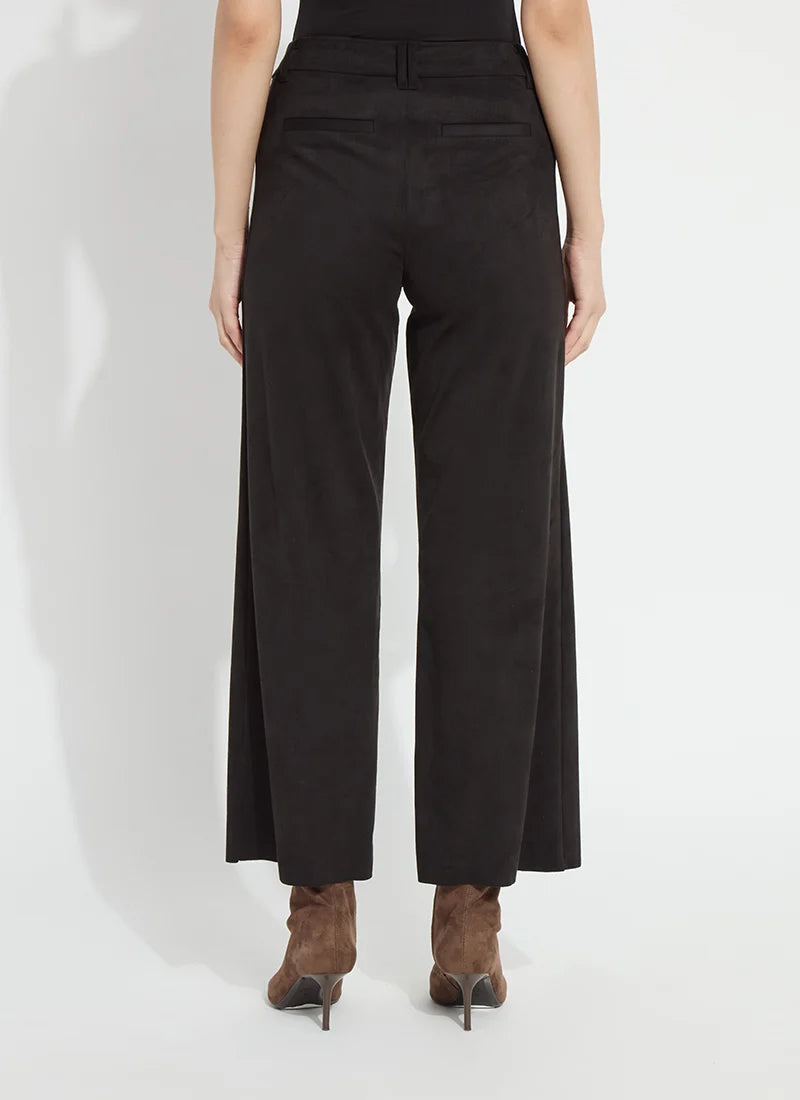 Lysse Vegan Suede Wide Leg Black Trouser