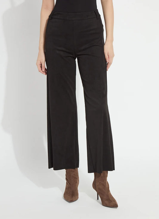 Lysse Vegan Suede Wide Leg Black Trouser