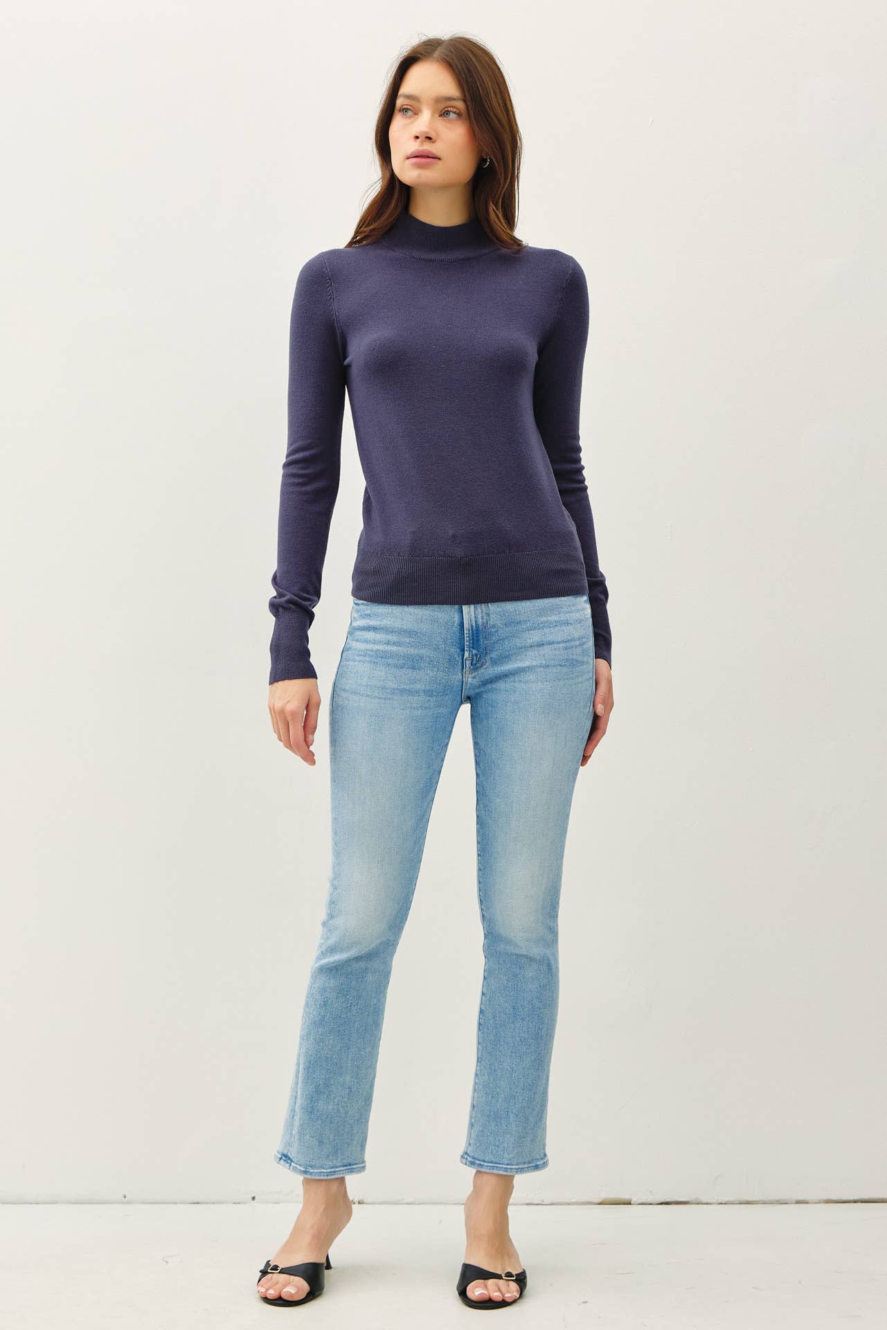 Be Cool Basic Mock Neck Sweater