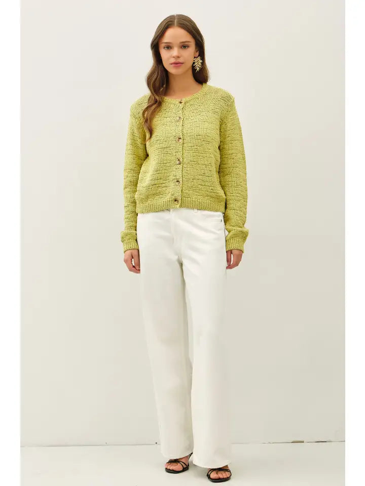 Be Cool Lime Cardigan Sweater