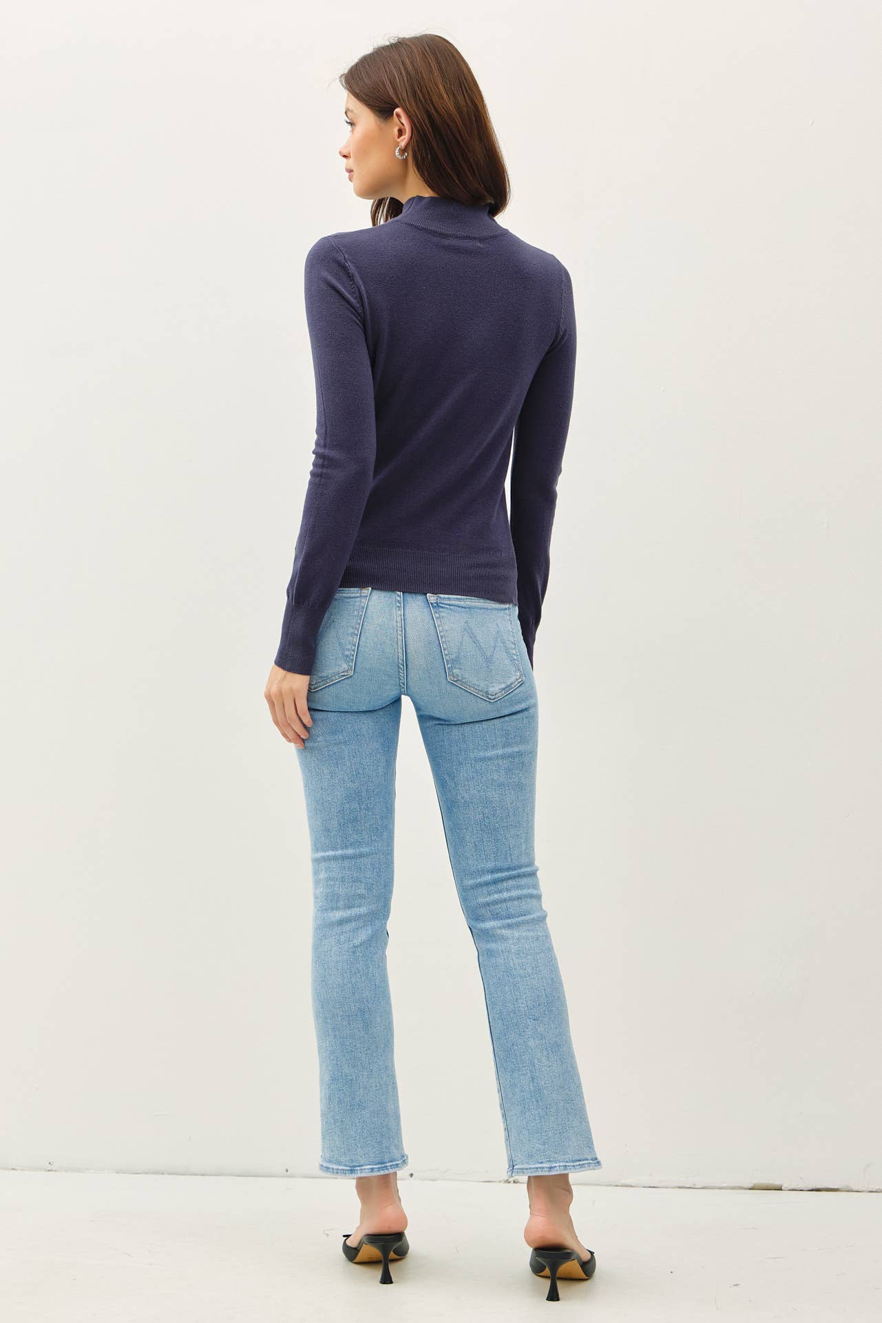 Be Cool Basic Mock Neck Sweater