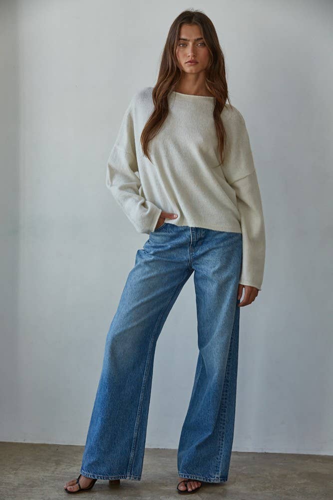 By Together Knit Rolled Neck Sweater