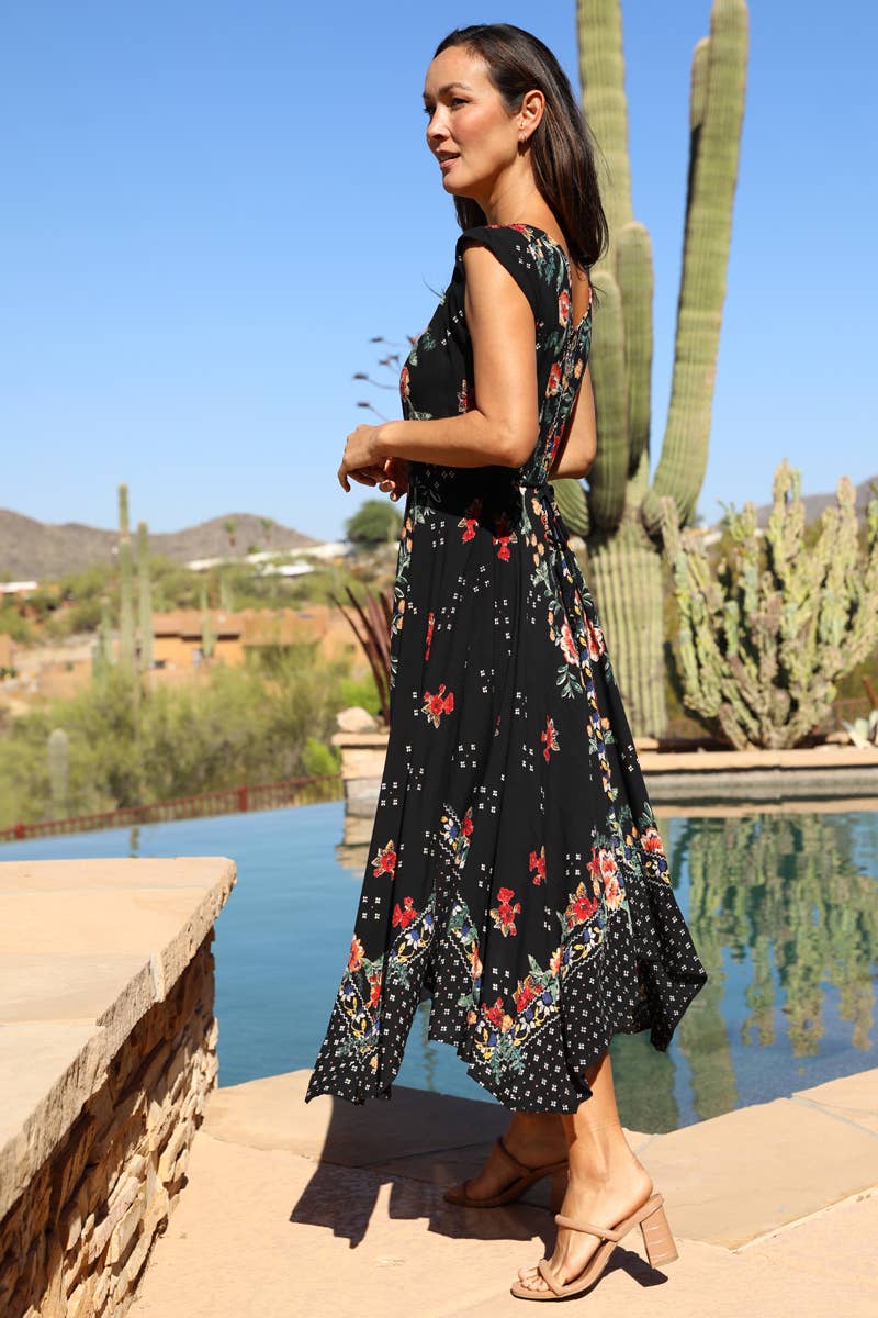 Black Hanky Hem Dress