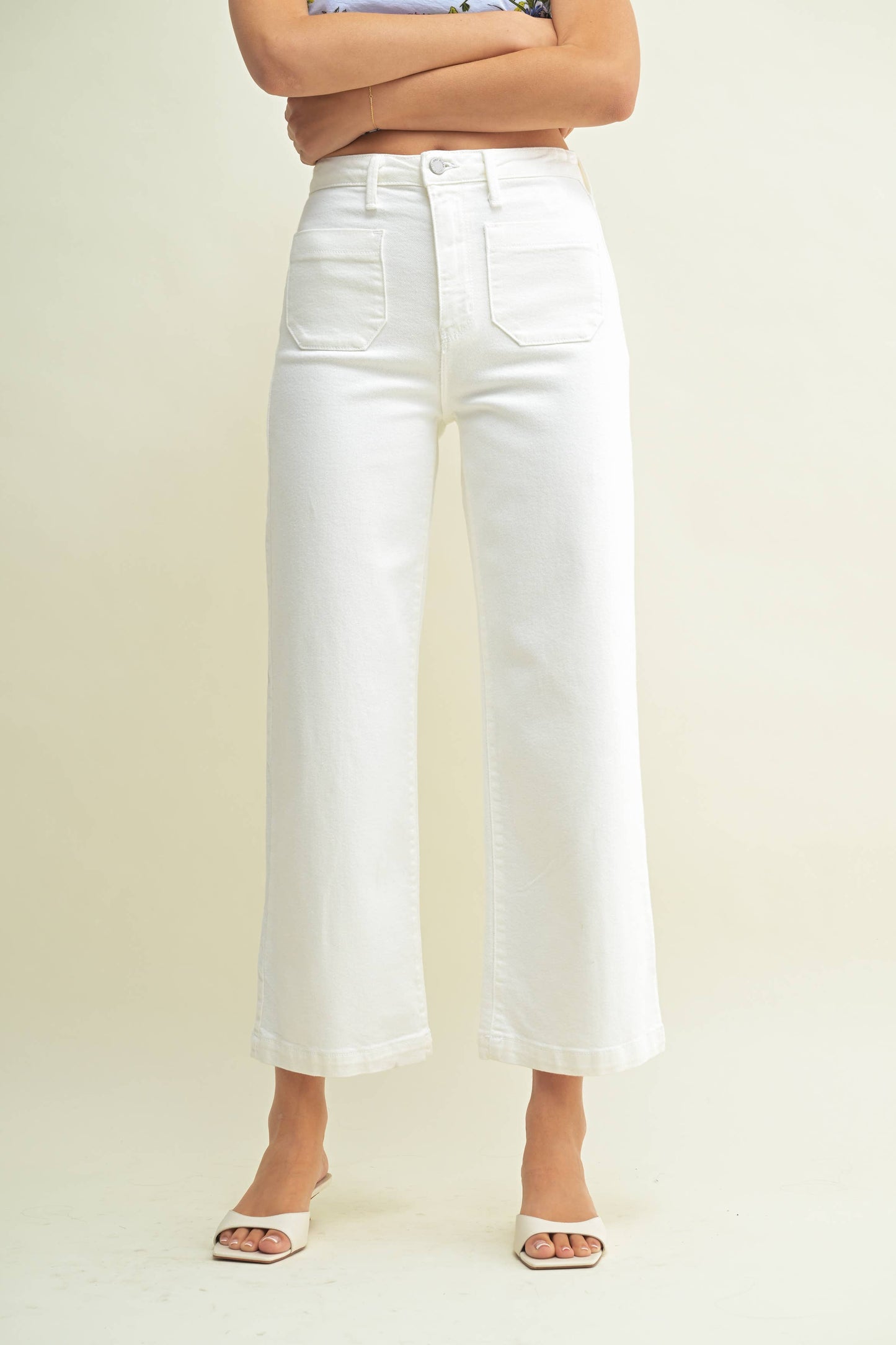 Just Black Denim Patch Pocket Wide Leg