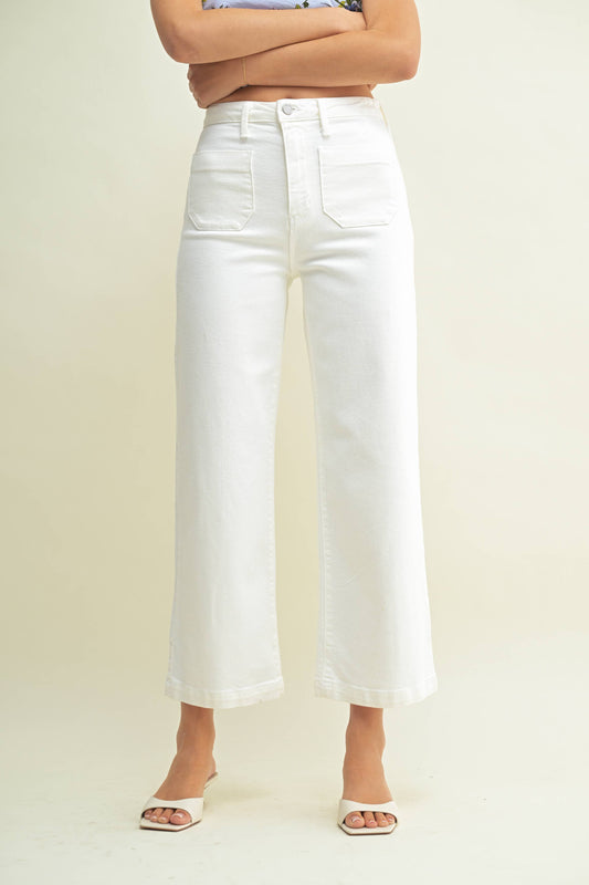 Just Black Denim Patch Pocket Wide Leg