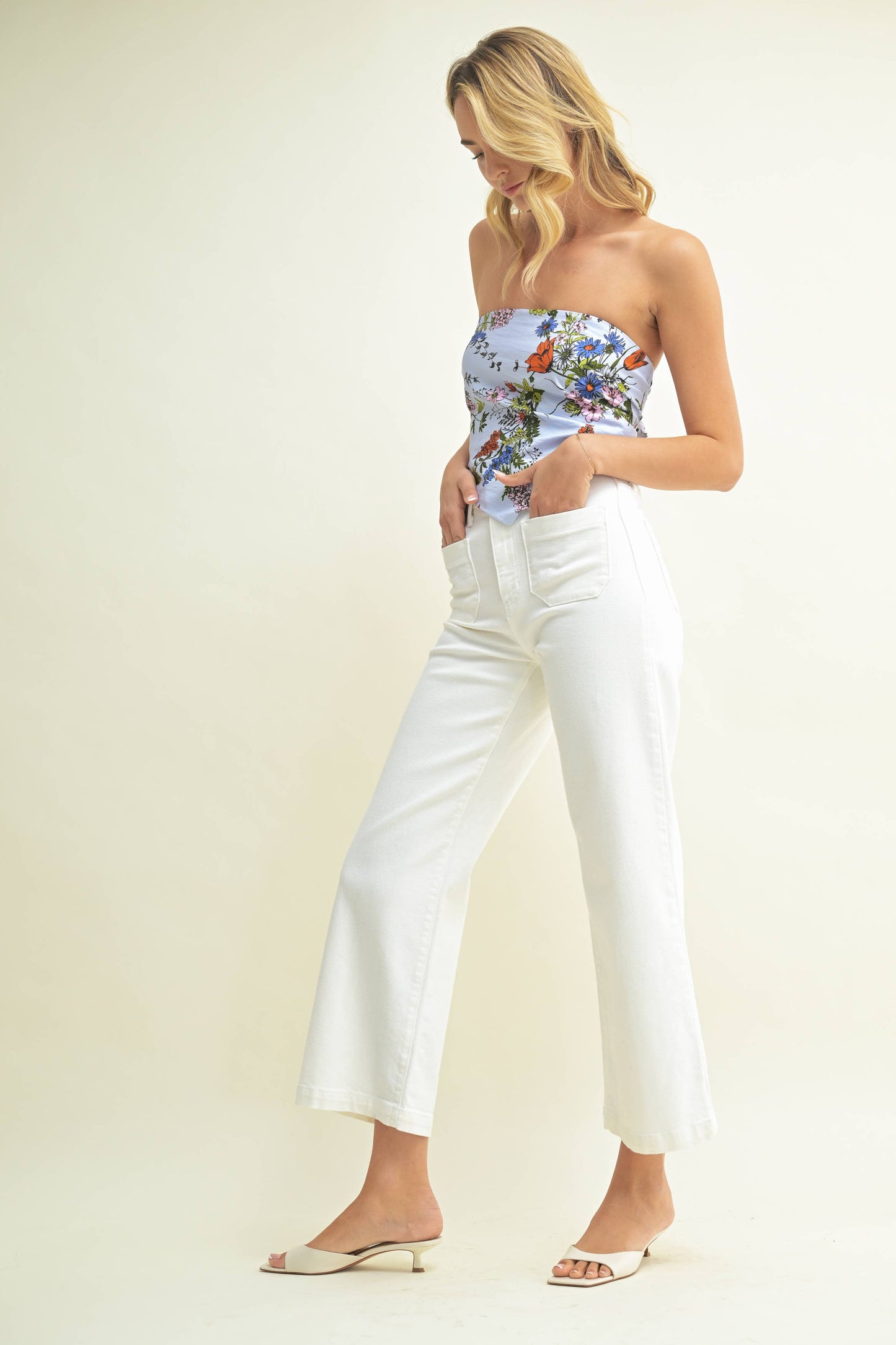 Just Black Denim Patch Pocket Wide Leg