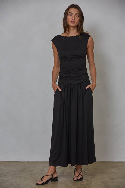 By Together Knit Ruched Maxi Dress
