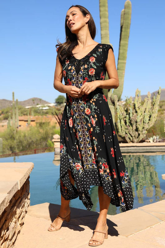 Black Hanky Hem Dress