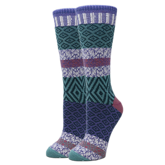 Sophia | Women's Pattern Fuzzy Crew Socks