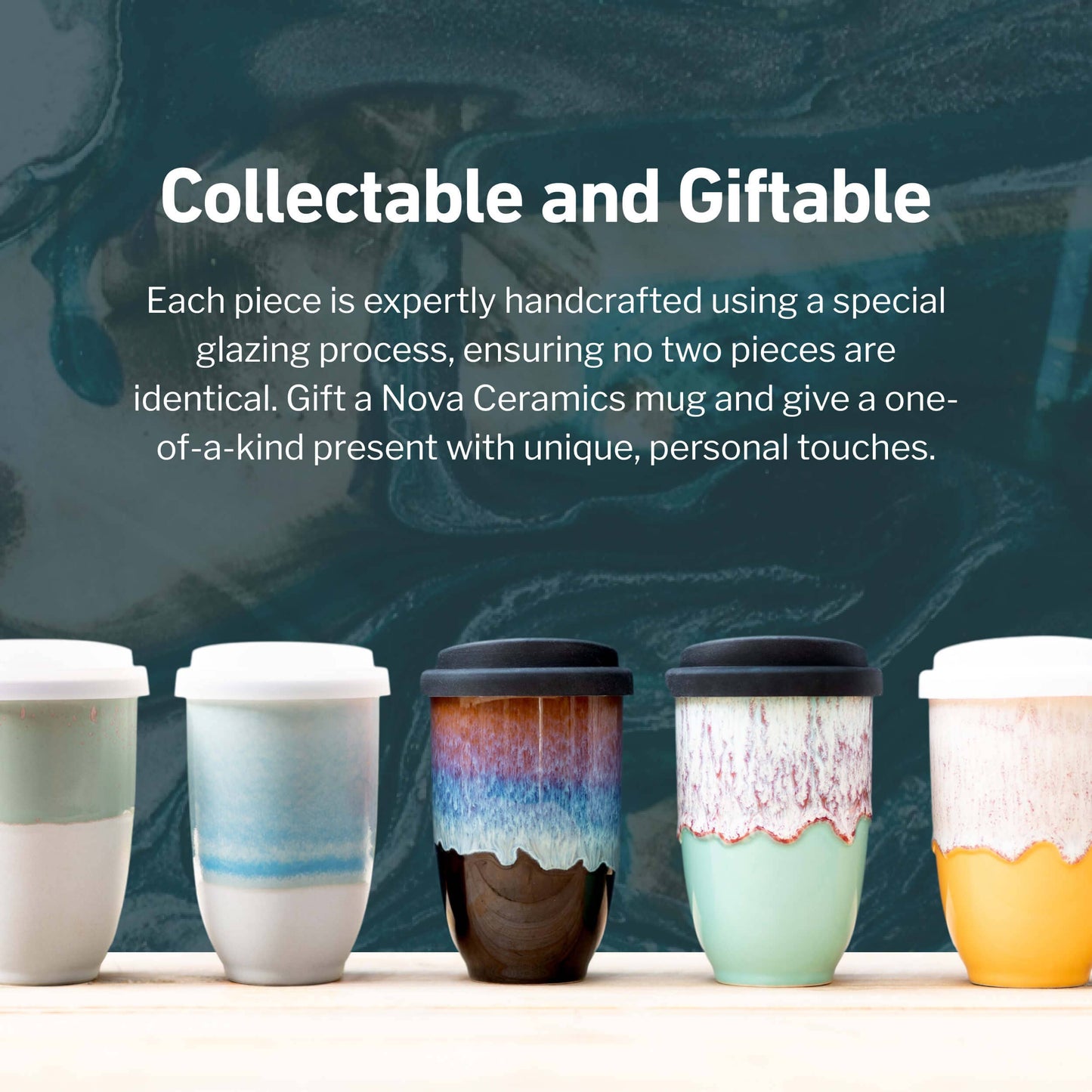 Monsoon Ceramic Mug – 12oz Reusable Cup with Lid