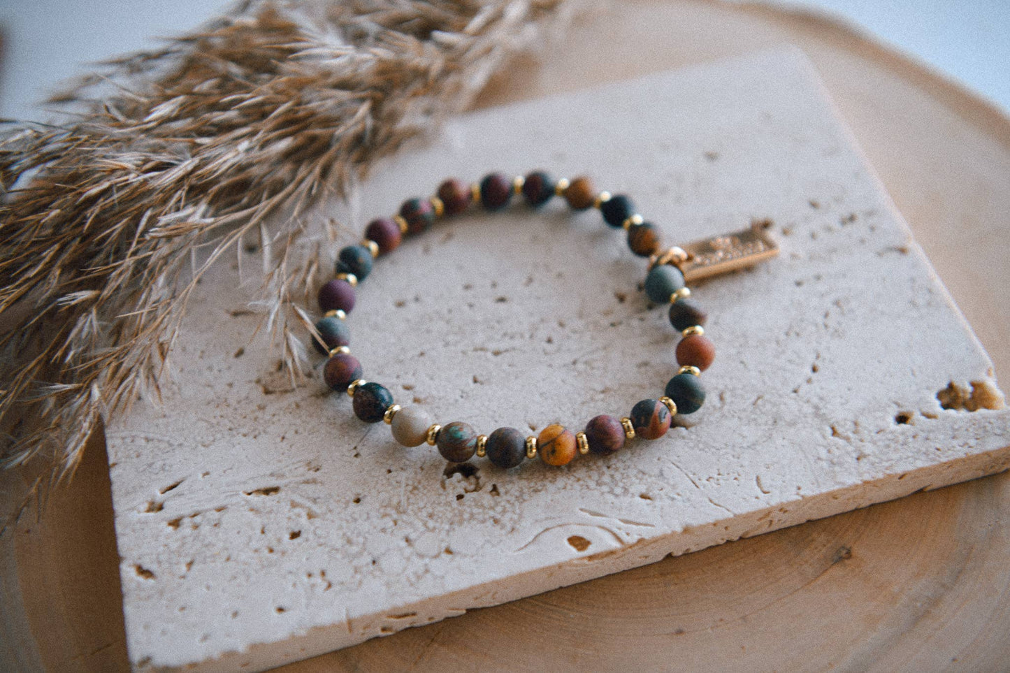 Genuine Gemstone and Gold Spacer Bead Bracelets