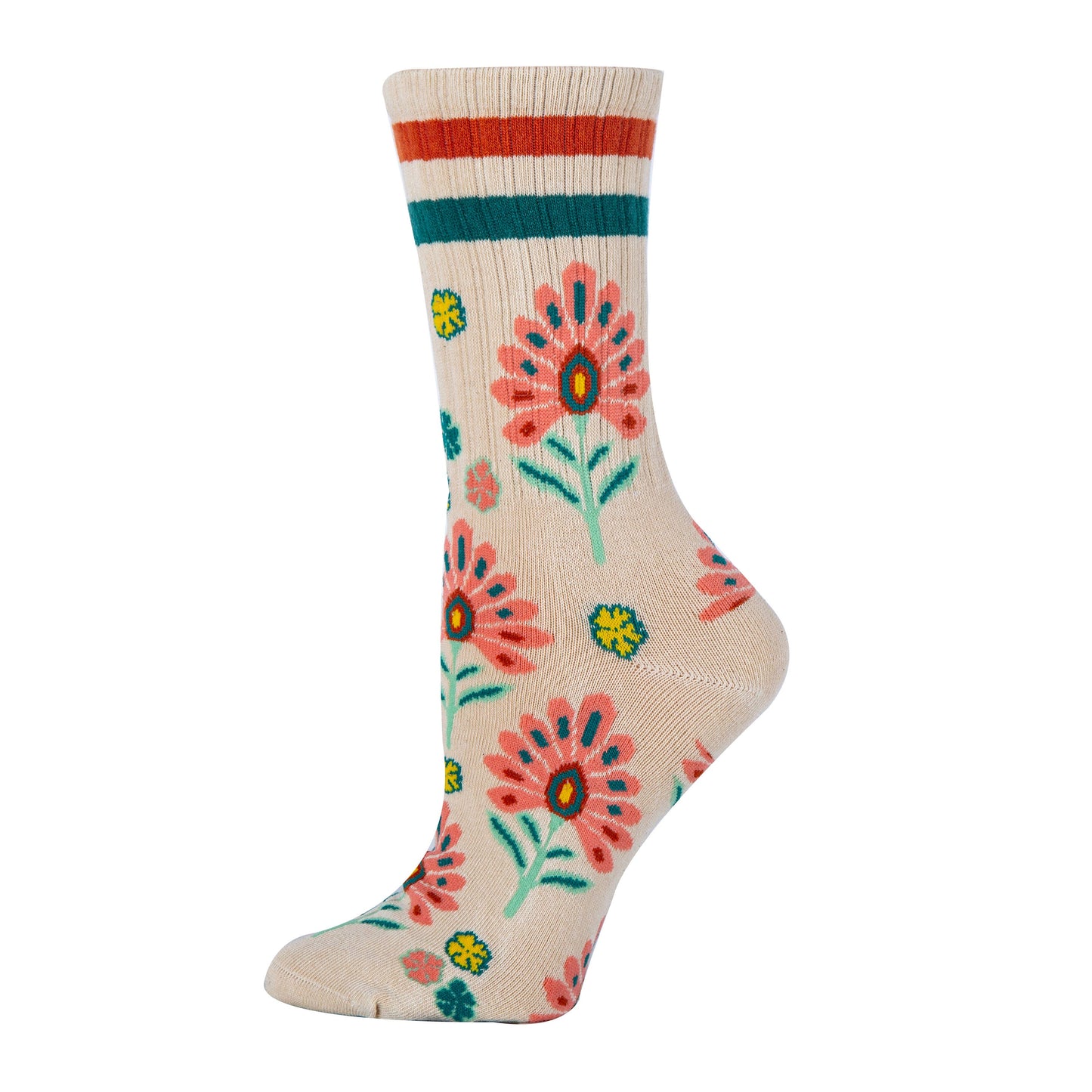 Wild Flowers | Women's Premium Athletic Floral Crew Socks