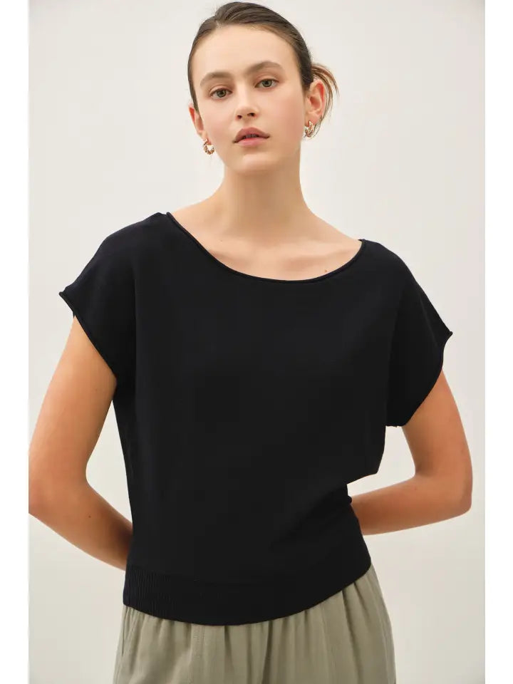 Be Cool Cap Sleeve Sweater Top, 2 colors