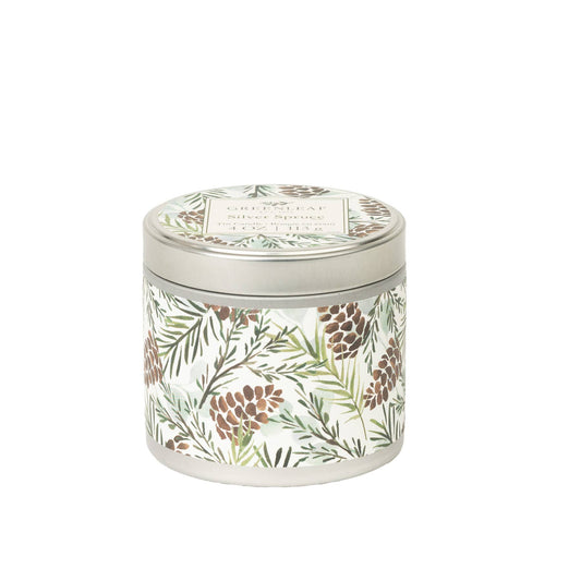 Silver Spruce Tin Candle