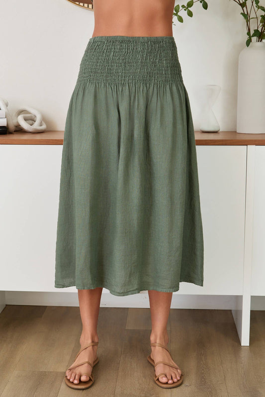 Milio Milano Linen A-Line Skirt