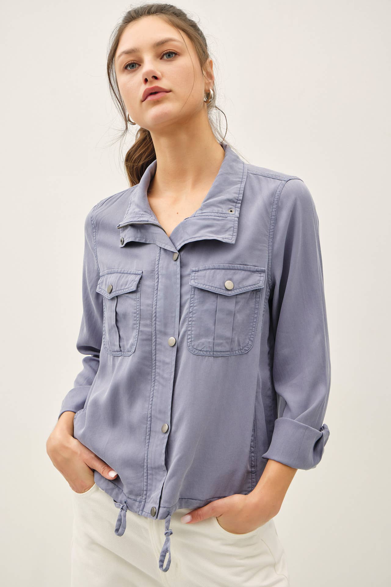 Be Cool Utility Zipper Safari Jacket, 2 colors