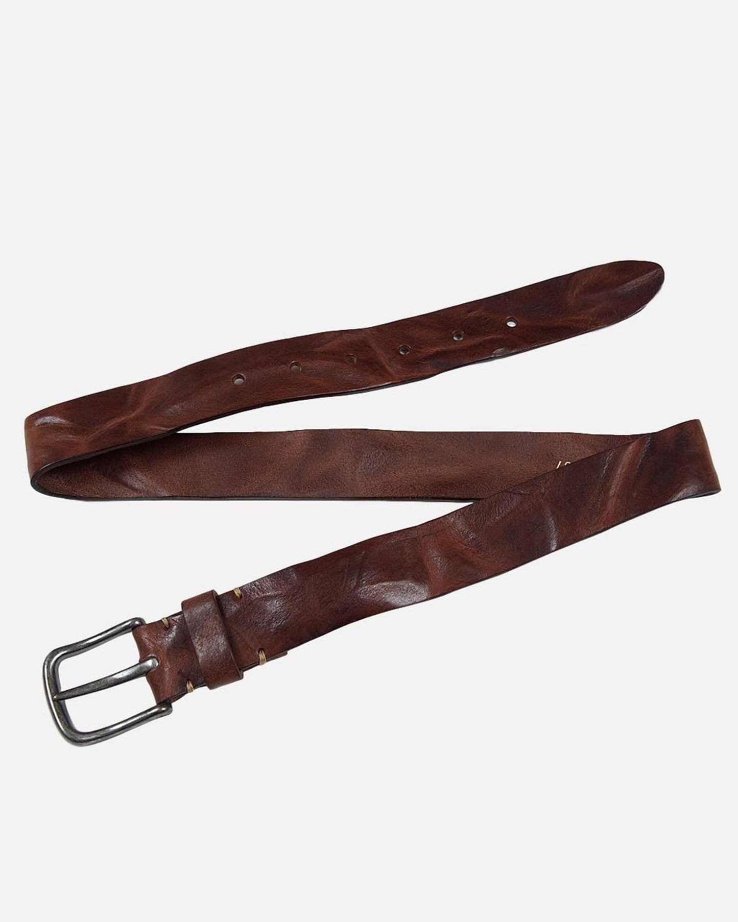 Dani | Silver Buckle Classic Casual Rugged Leather Belt