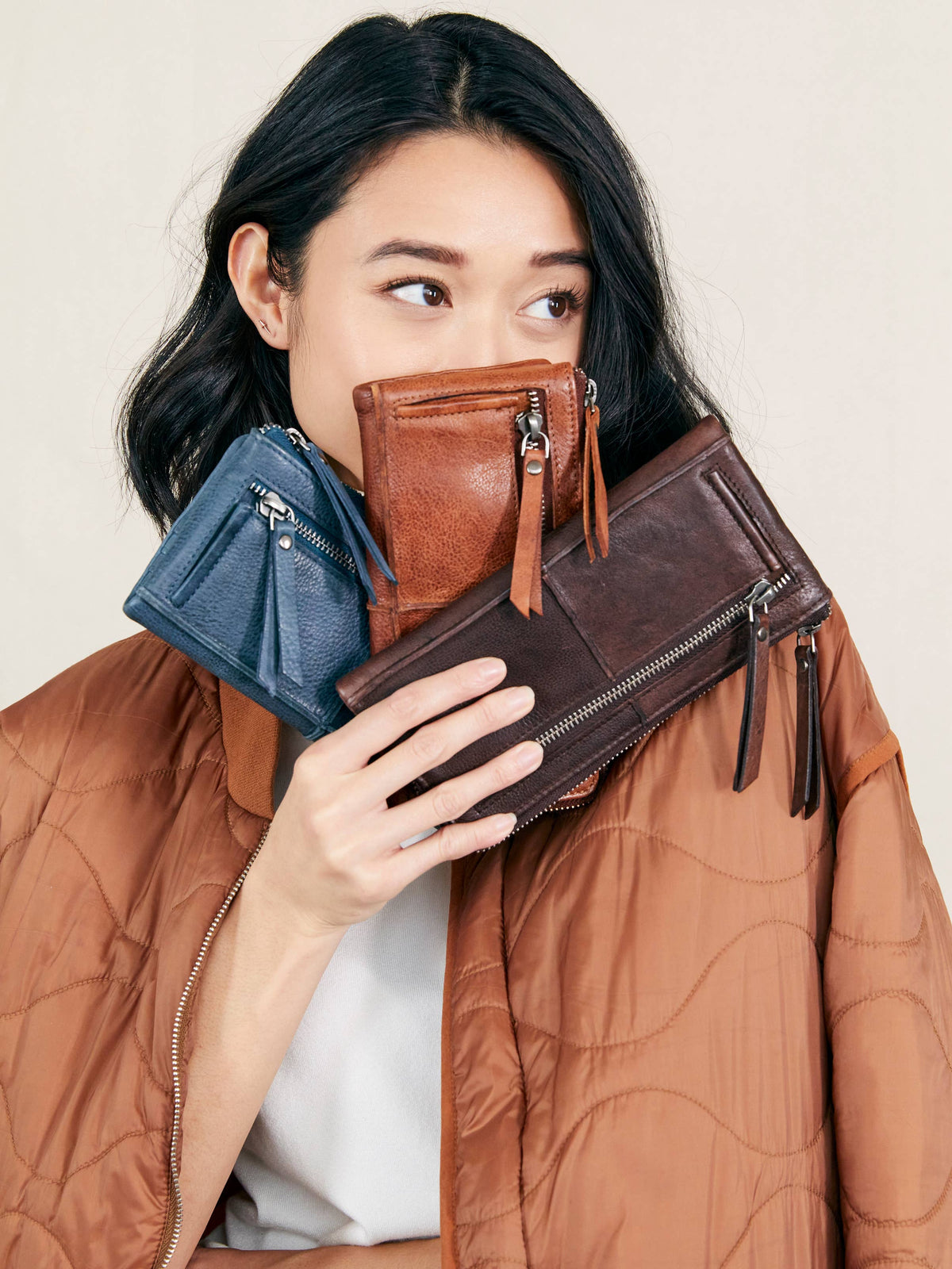 Latico Andi Handcrafted Cognac Leather Wallet