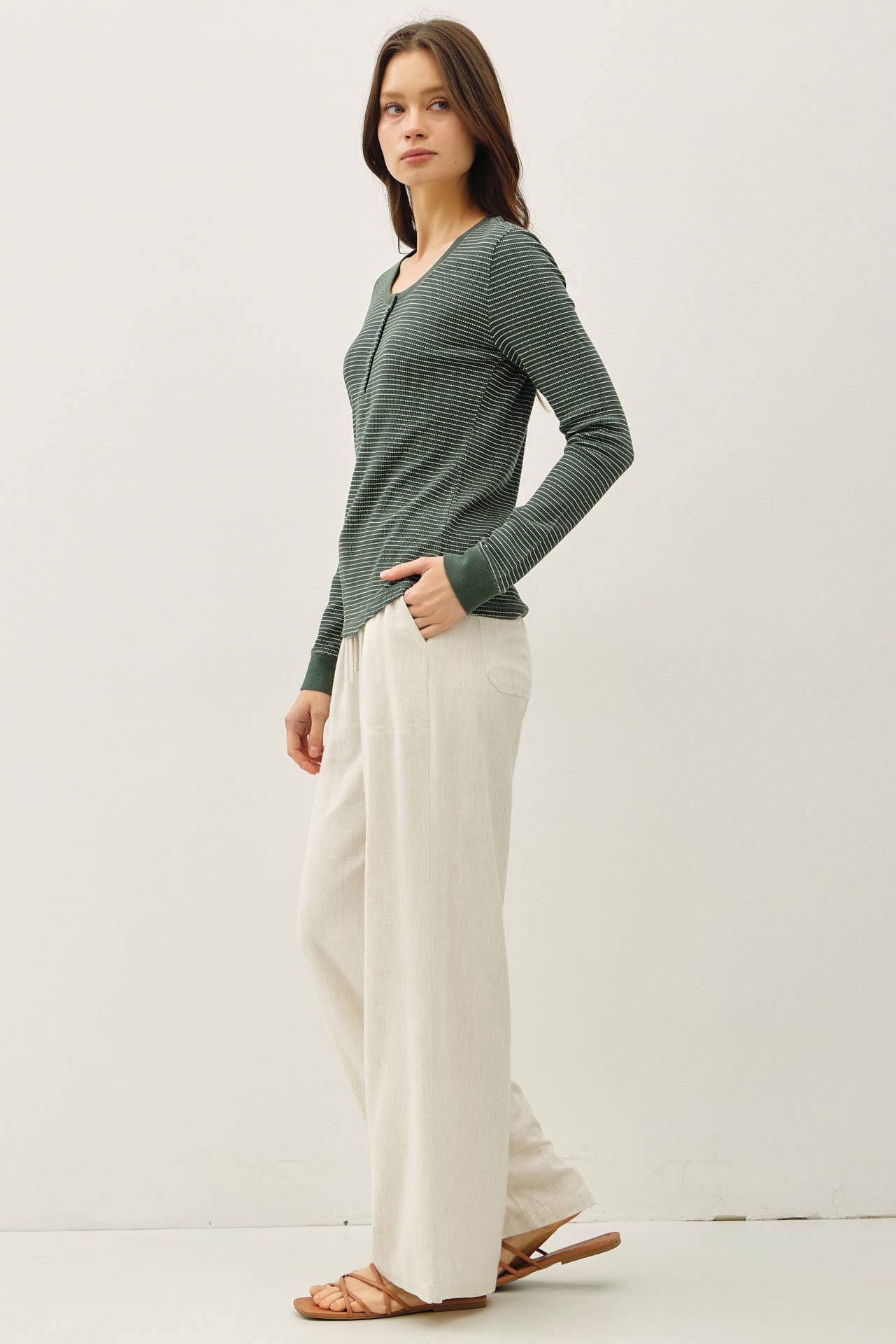 Be Cool Henley Thermal Top