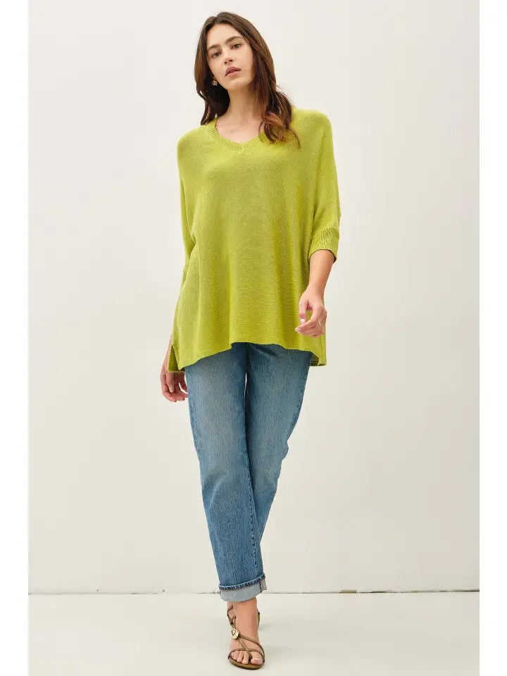 Be Cool Lime V-Neck Sweater