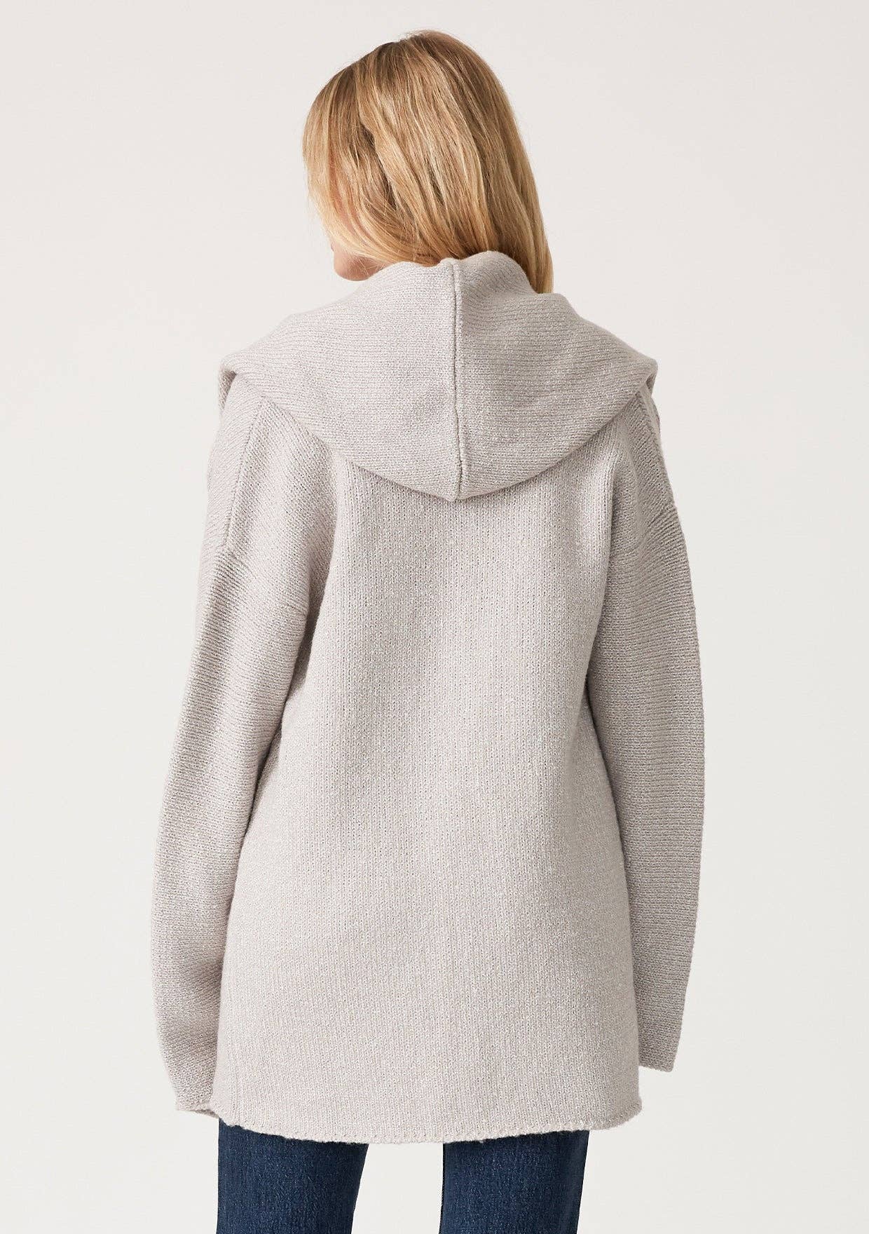 Lovestitch Mid-Length Oversized Long Sleeve Hooded Coatigan