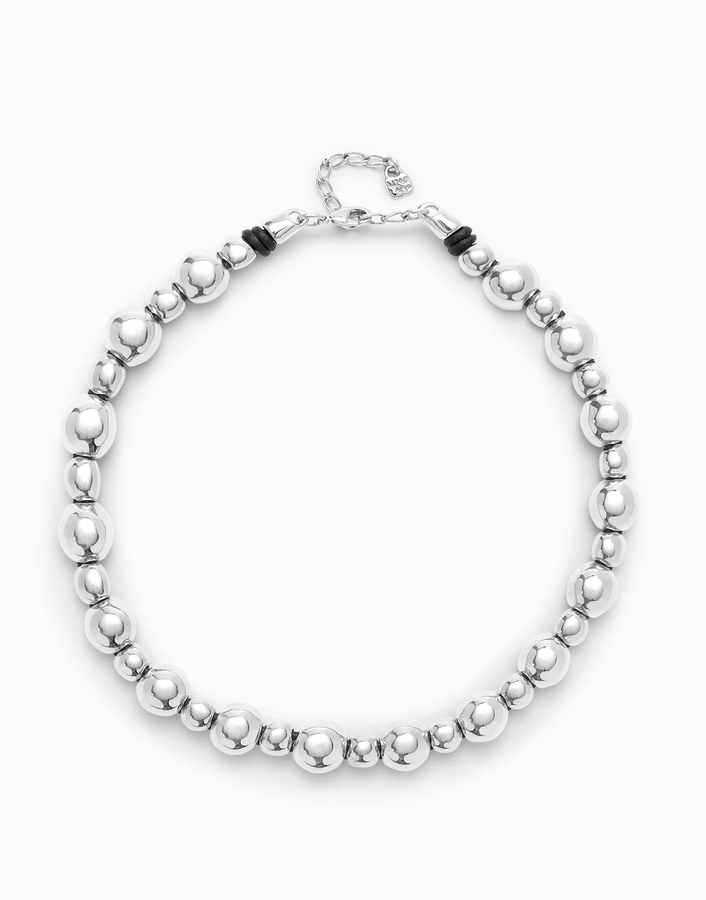 Uno de 50 Be Bold Silver Bead Necklace