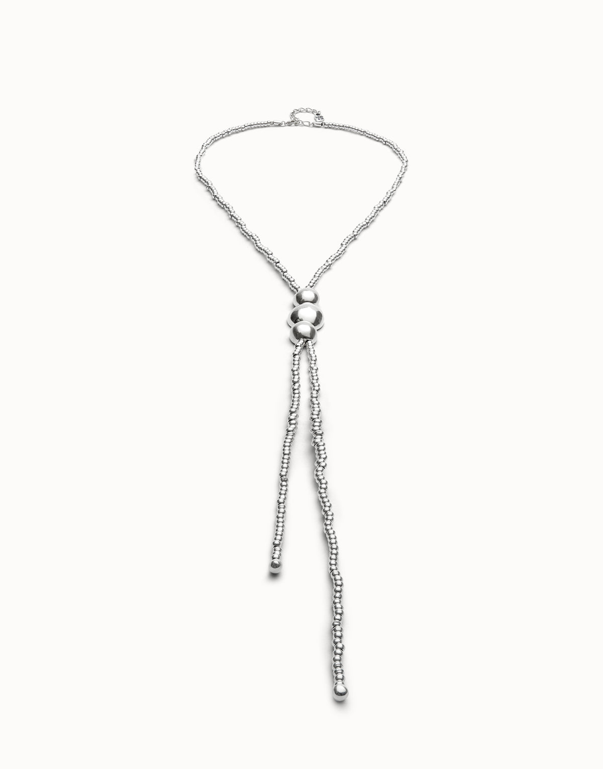 Uno de 50 Be Fearless Long Silver Necklace