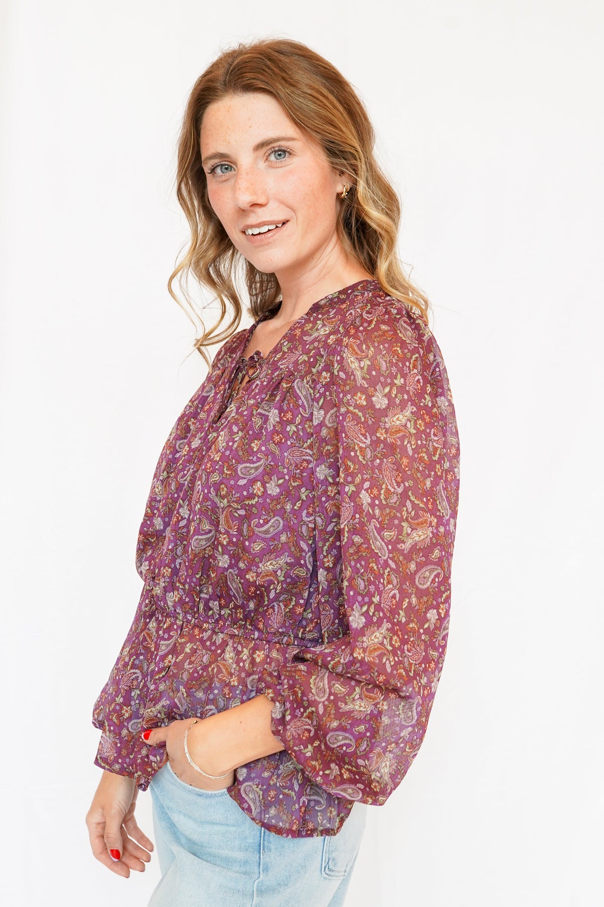 Colette Blouse in Wine
