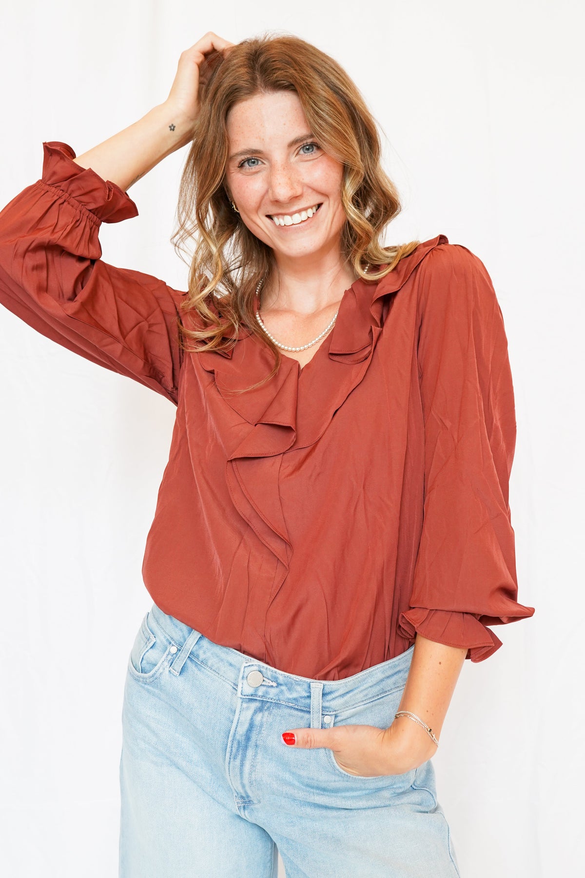 Evelyn Blouse in Chestnut