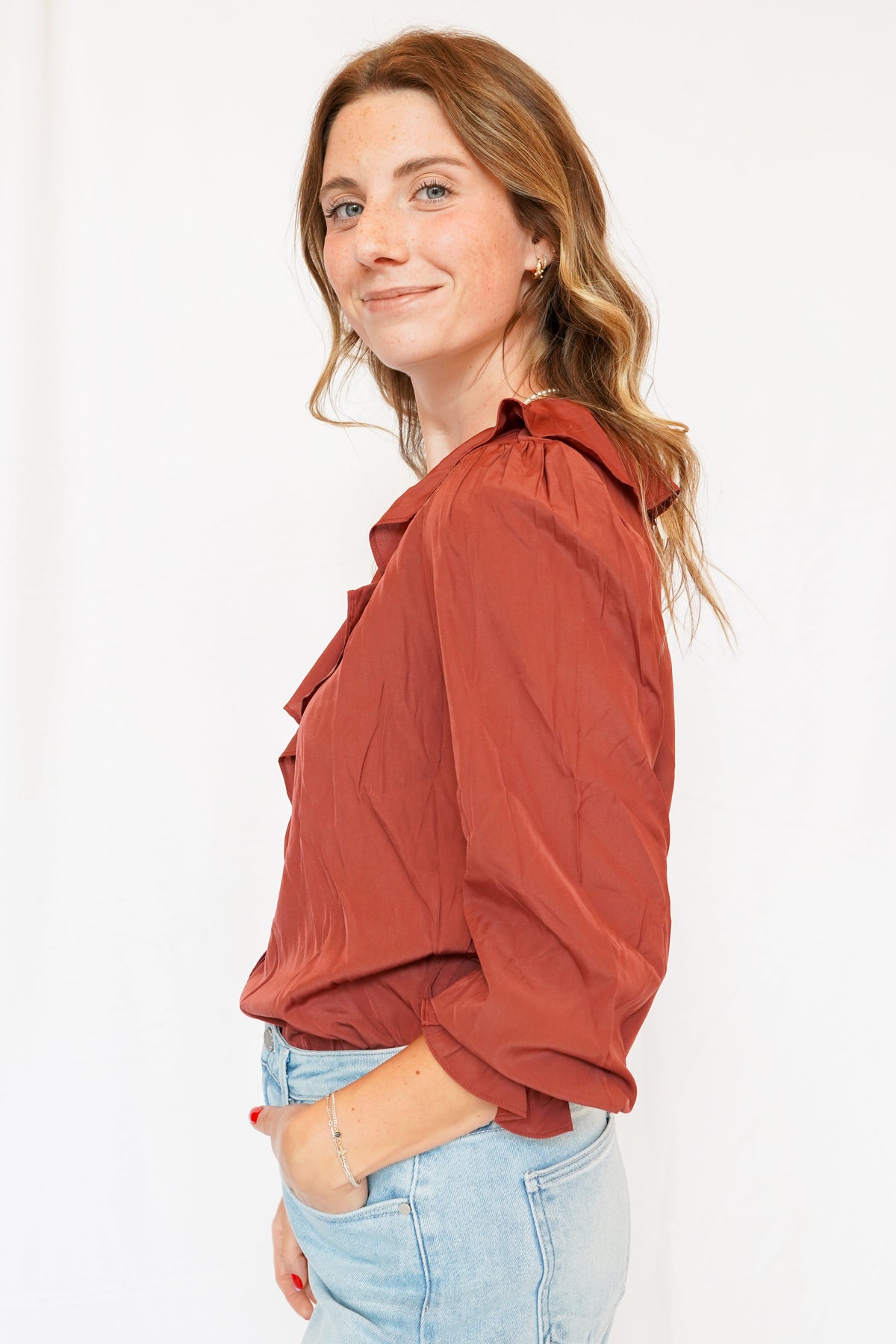 Evelyn Blouse in Chestnut