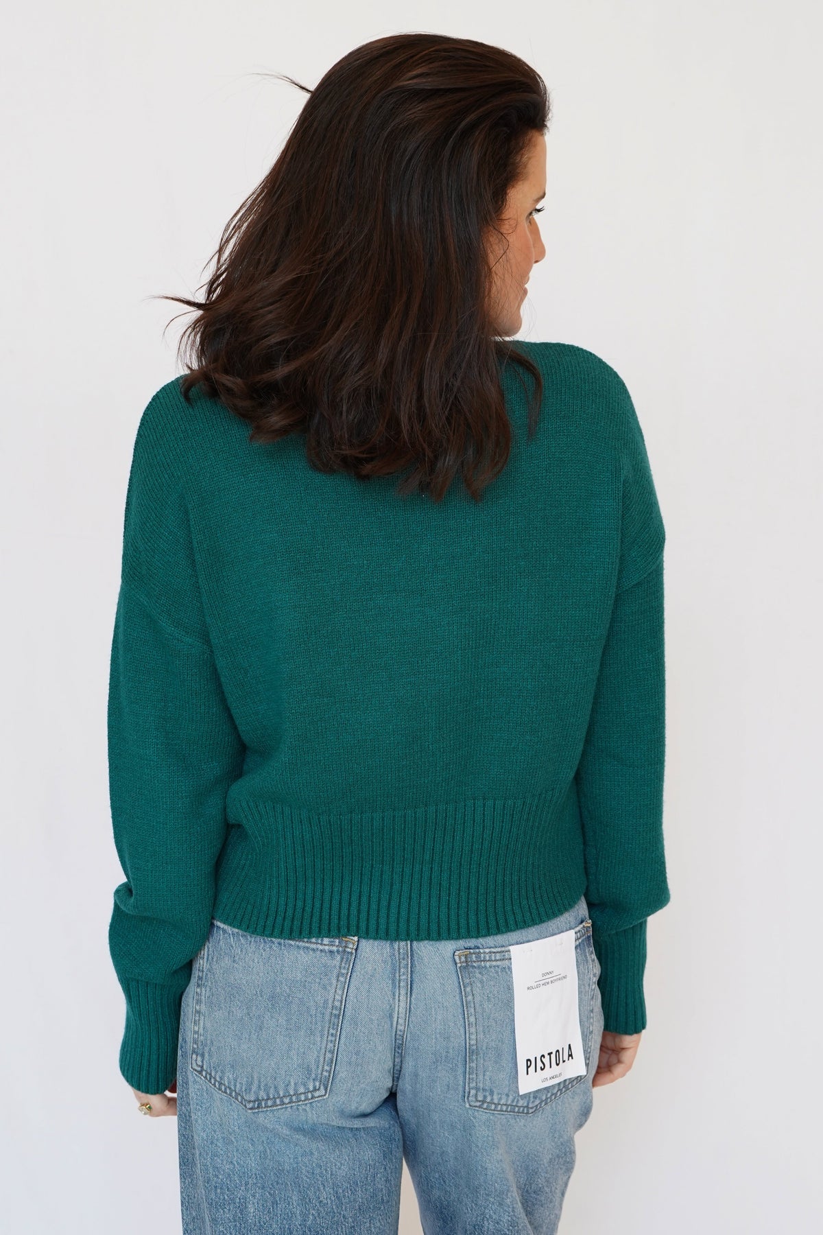 Ellie Mock Neck Sweater in Pine