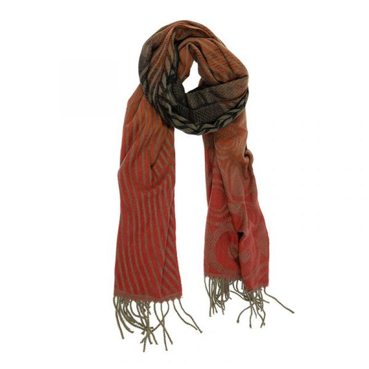 Joy Susan Scarlet Circle & Stripes Scarf