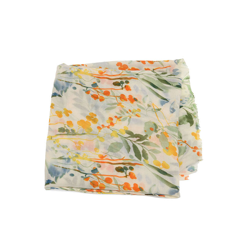 Joy Susan Yellow Botanical Berries Scarf