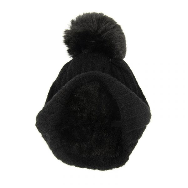 Joy Susan Rib Pompom Hat, 2 colors