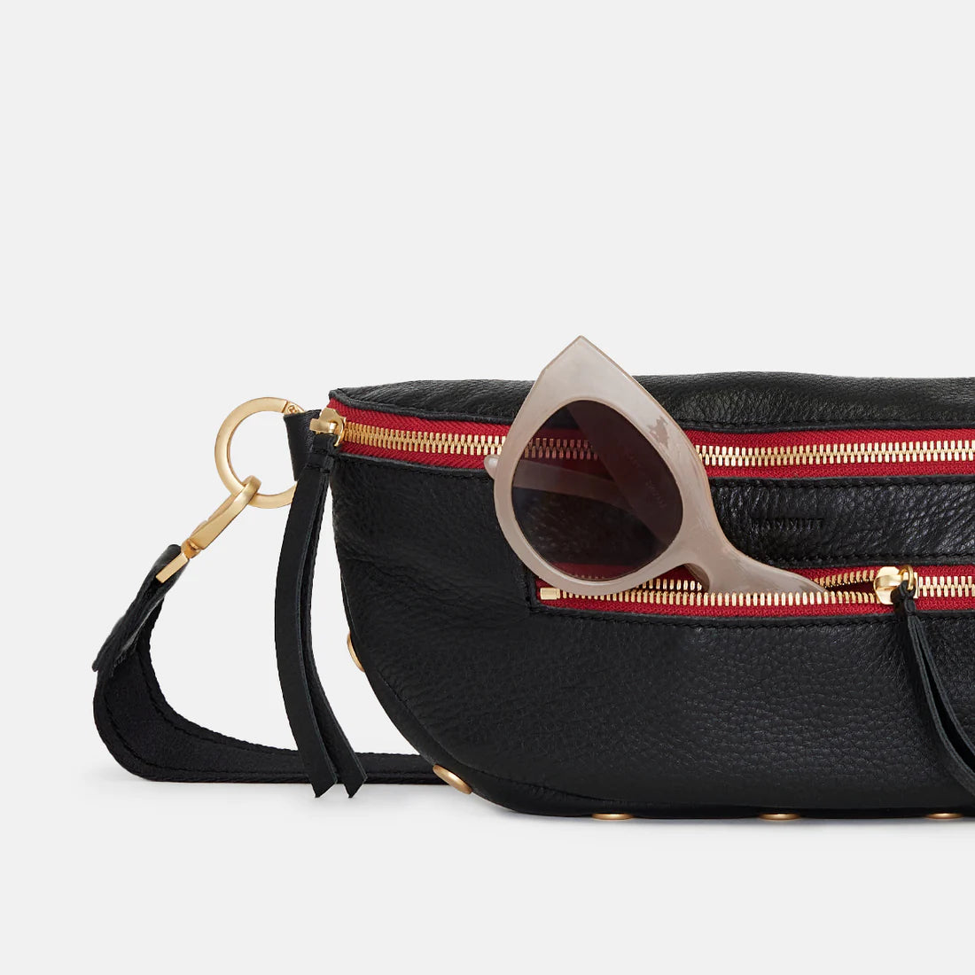 Hammitt Charles Black Red Zipper Crossbody Handbag