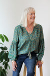 Liverpool Popover Shirred Blouse