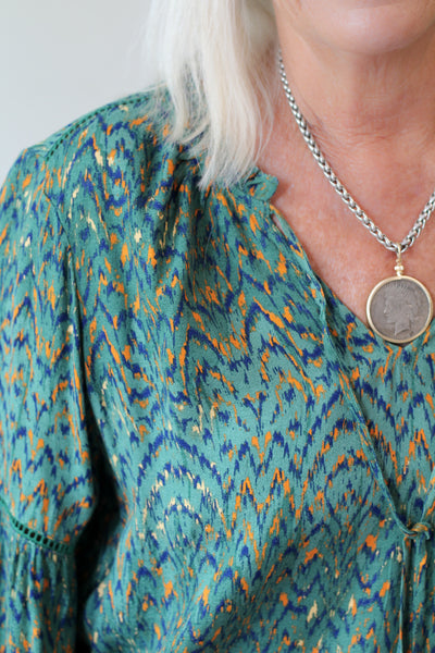Liverpool Popover Shirred Blouse